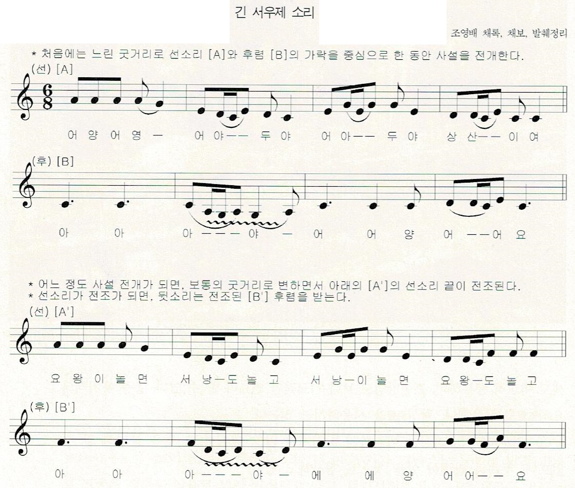 긴 서우제 소리 악보