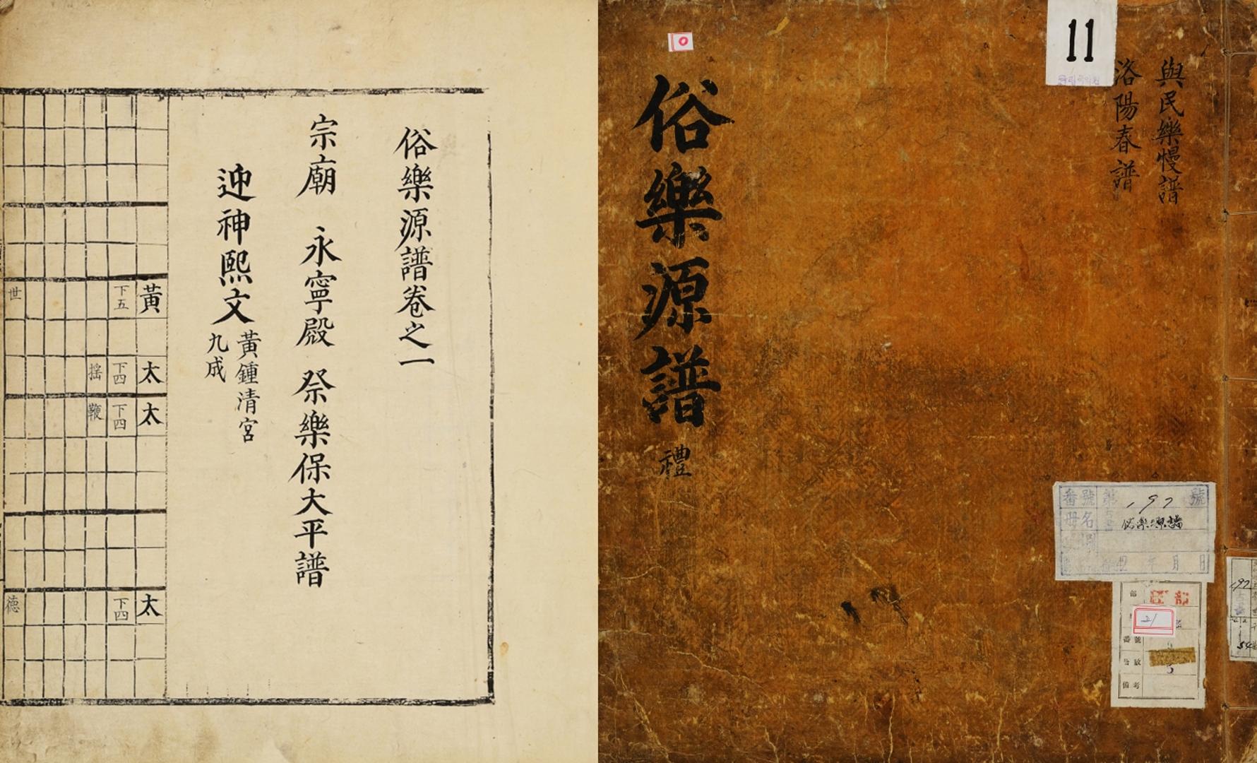 국립국악원, 속악원보 인(俗樂源譜 仁) 3면 속악원보 예(俗樂源譜 禮) 표지, 1881